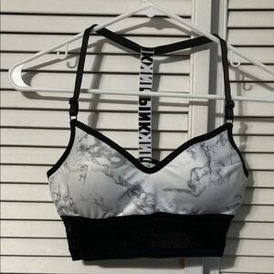 PINK Victoria's Secret Black and White Sports Bra